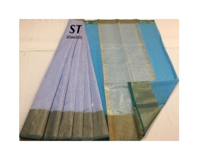 Linen slub mercerized cotton saree