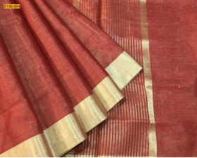 Red Linen Tissue Silk Neps Colored Sarees
