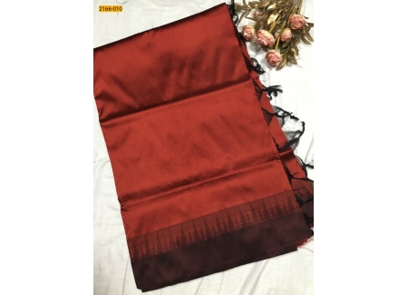 Red Thalampoo Raw Silk Saree
