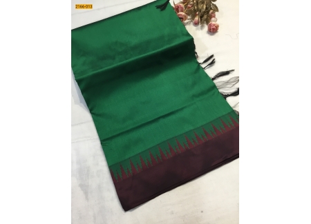 Green Thalampoo Raw Silk Saree