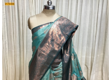 Rama Green Madhuram Floral Butta Soft Silk