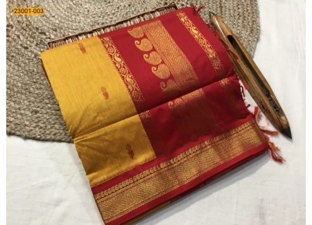 Yellow Kalyani Cotton Saree