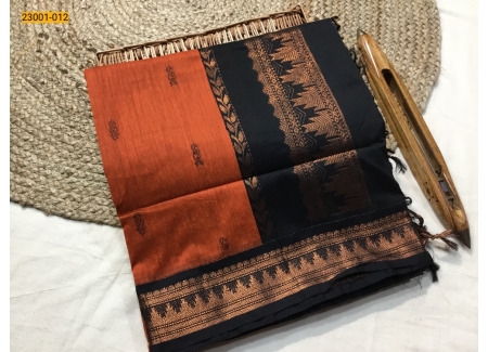 Orange Kalyani Cotton Saree
