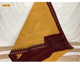 Yellow Sungudi Cotton Printed Saree