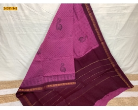 Purple Sungudi Cotton Printed Saree