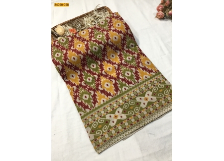 Multi Color Kalamkari Printed Soft Cotton Saree