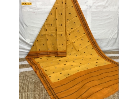 Yellow With Yellow Sungudi Cotton Printed Saree
