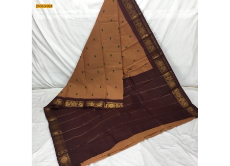 Sandal Tirupur Dyed Printed Cotton Saree