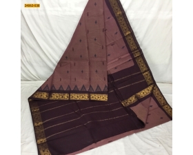 Maroon Tirupur Dyed Printed Cotton Saree
