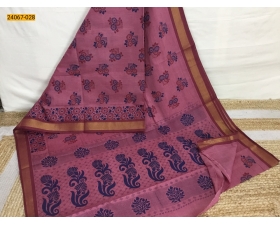 pink Tirupur Dyed Printed Cotton Saree