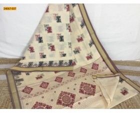 Sandal Tirupur Dyed Printed Cotton Saree