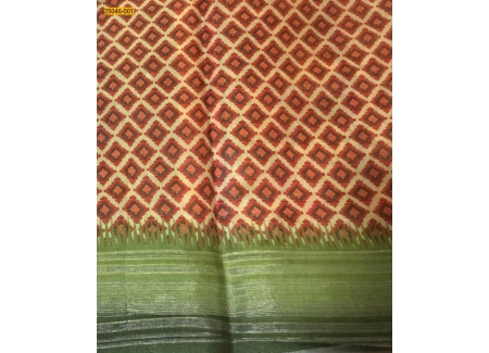 Sandal Floral Linen Nimbarg Silk Saree
