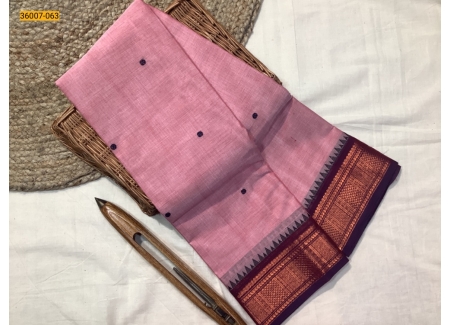 Light pink Chettinadu Cotton Saree