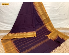 Brown Pure Handloom Chettinadu Cotton Saree