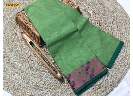 Green Pure Handloom Chettinadu Cotton Saree