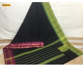 Black  Pure Handloom Chettinadu Cotton Saree