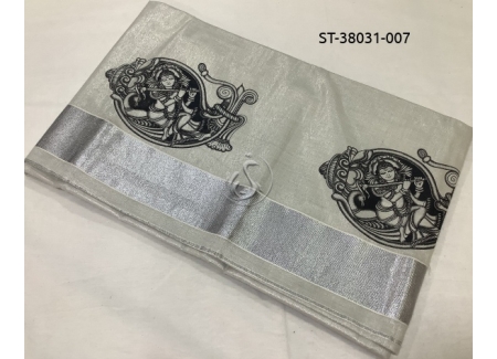 Silver tissue silk saree