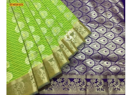 green kanjivuram silk saree