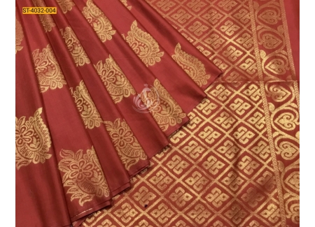 Red Kanjivuram soft silk saree