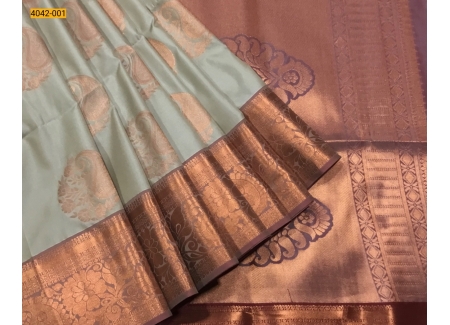 Sandal Kanjivuram Soft Semi Silk Sarees