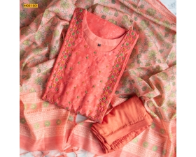 Peach Readymade Designer Salwar Suit Set