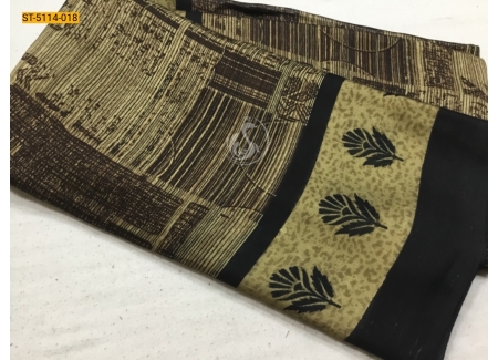 Metallic chiffon silk printed saree