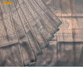 Grey banarasi soft silk sarees