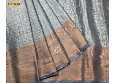 Grey banaras silk saree