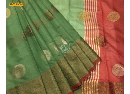 Rama Green Banaras Seco Cotton Saree