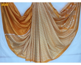 Orange Kashmiri Crape Silk Saree