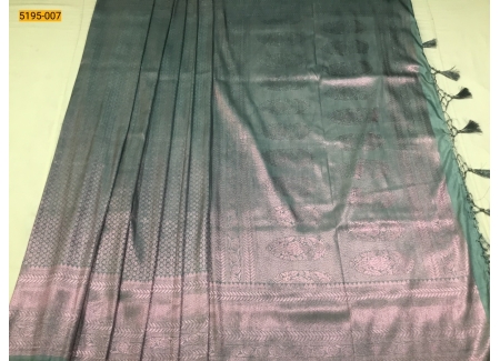 Gray Banarasi Silk Pink Copper or Golden Zari Saree