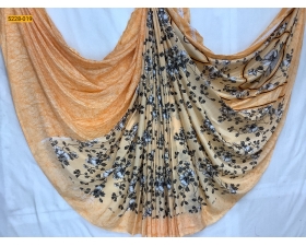 Light Orange Crape Silk Printed Saree