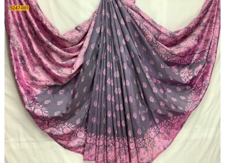 Violet Bhagalpur Fancy Silk Printed Saree