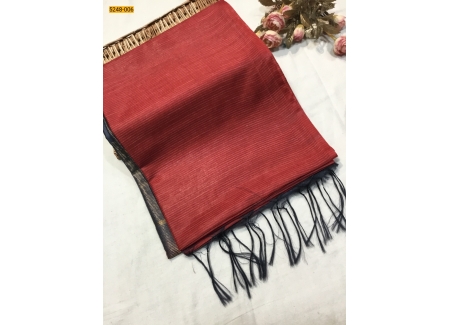 Red Soft Linen Katan Silk Saree