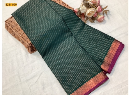 Green Fancy Mysore Crepe Silk Saree