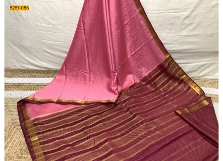 Baby Pink Fancy Mysore Crepe Silk Saree