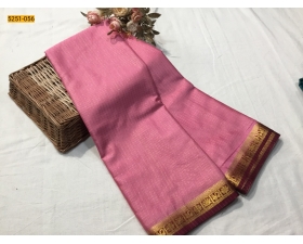 Baby Pink Fancy Mysore Crepe Silk Saree