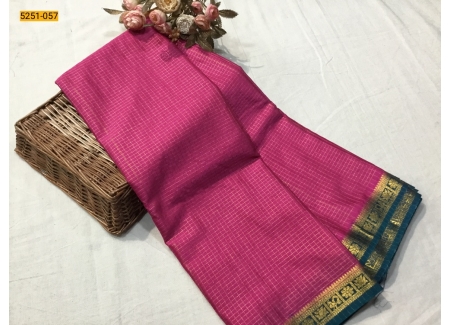 Pink Fancy Mysore Crepe Silk Saree