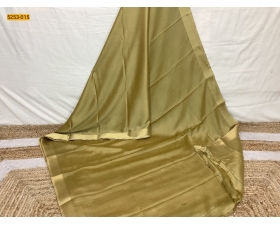 Golden Plain Mysore Silk Fancy Saree
