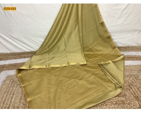 Golden Plain Mysore Silk Fancy Saree