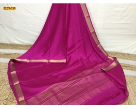 Rose Plain Mysore Silk Fancy Saree
