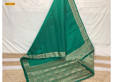 Green Premium Semi Tussar Silk Saree