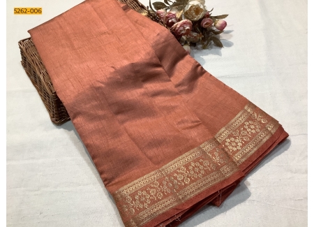 Brown Premium Semi Tussar Silk Saree