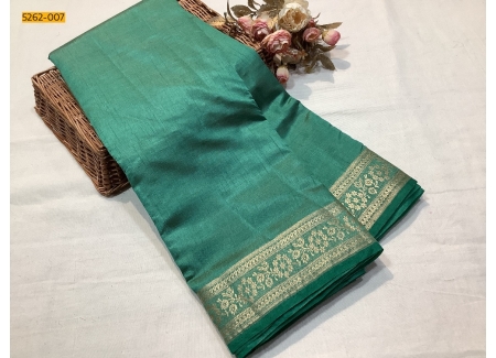 Green Premium Semi Tussar Silk Saree