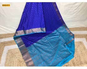 Blue Mysore Silk Fancy Saree