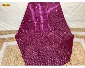 Purple Batik Pure Soft Linen Saree