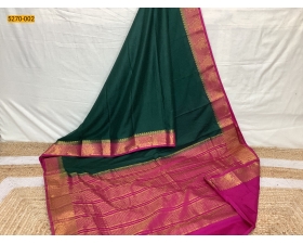 Green Mango Border Mysore Silk Fancy Saree
