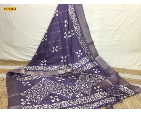 Lavender Bandhini Printed Silk Saree