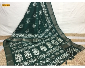Green Bandhini Printed Silk Saree