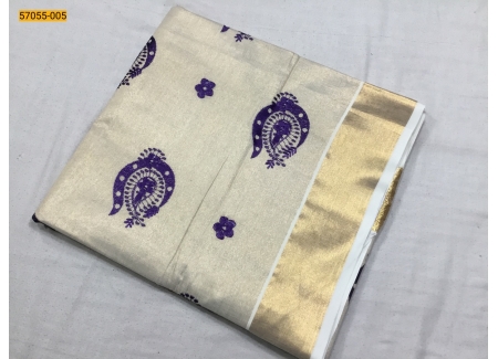 Kerala Tissue Silk Embroidery Sarees